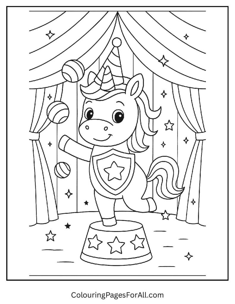 Ballerina unicorn coloring page in a stage performance 1 3 pdf
